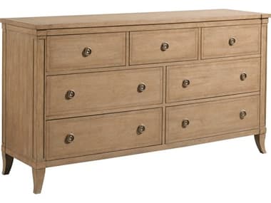 American Drew Chastain Chastain 7-Drawers Brown Elm Wood Double Dresser AD483130