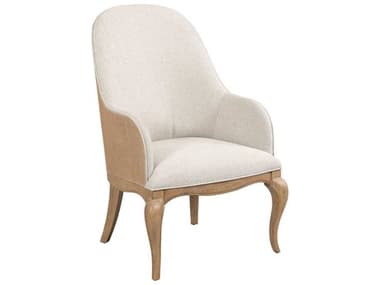 American Drew Chastain Medford Solid Wood Brown Upholstered Arm Dining Chair AD483620