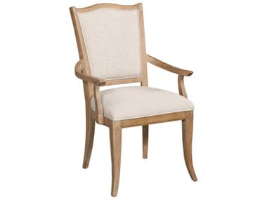 American Drew Chastain Weybridge Solid Wood Brown Upholstered Arm Dining Chair AD483637