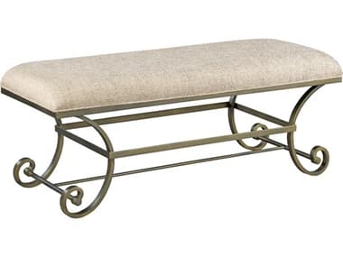 American Drew Savona 50&quot; Gray Fabric Upholstered Accent Bench AD654480