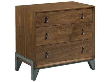 American Drew Modern Synergy 32&quot; Wide 3-Drawers Brown Walnut Wood Nightstand AD700420