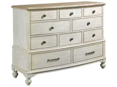 American Drew Litchfield 56" Wide 10-Drawers White Hardwood Double Dresser AD750131