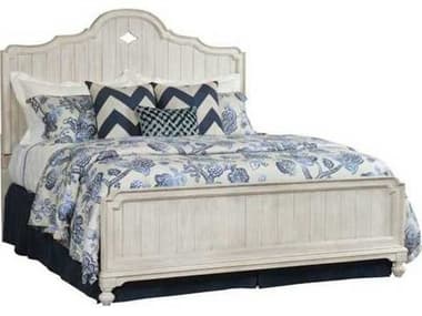 American Drew Litchfield Sun Washed White Hardwood Wood King Panel Bed AD750306R