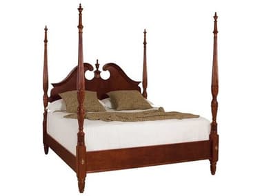 American Drew Cherry Grove Pediment Classic Antique Wood California King Poster Bed AD791379R