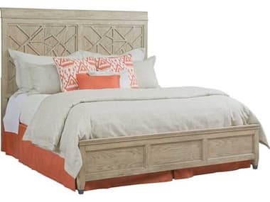 American Drew Vista Alamonte Oyster Brown Hardwood Wood Queen Panel Bed AD803323R