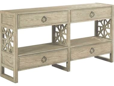 American Drew Vista Biscayne Rectangular Wood Oyster Console Table AD803925