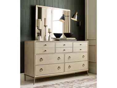 American Drew Lenox Gold Hardwood Double Dresser with Mirror AD923130SET