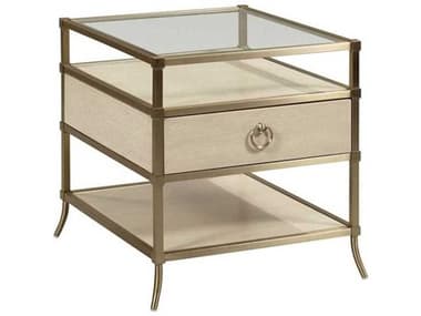 American Drew Lenox Capri Rectangular Glass Alabaster End Table AD923915