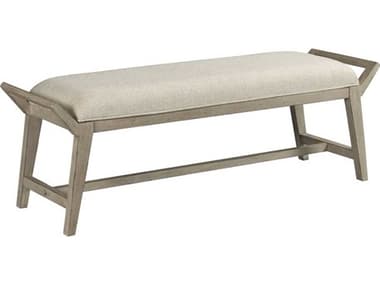 American Drew West Fork Aged Taupe Brown Upholstered Accent Bench AD924480