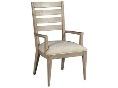 American Drew West Fork Brinkley Elm Wood Brown Upholstered Arm Dining Chair AD924639