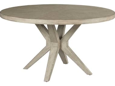 American Drew West Fork Hardy Round Wood Aged Taupe Dining Table AD924701R