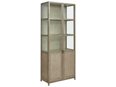 American Drew West Fork Blackwell Elm Wood Aged Taupe Display Cabinet AD924854