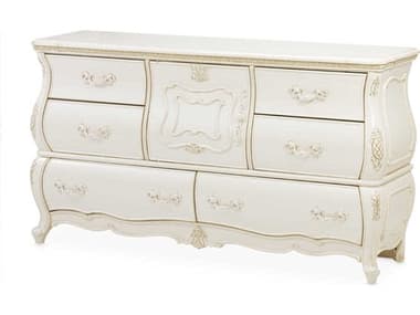Michael Amini Lavelle Classic Pearl 68&quot; Wide 6-Drawers White Poplar Wood Double Dresser AIC54050SA113