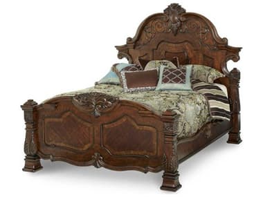Michael Amini Windsor Court Vintage Fruitwood Brown California King Panel Bed AIC70000CKMB54