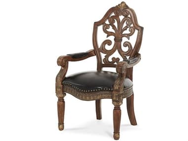 Michael Amini Villa Valencia Brown Leather Office Chair AIC7204455