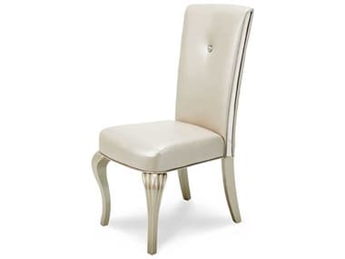 Michael Amini Hollywood Loft Leather Beige Upholstered Side Dining Chair AIC900160308