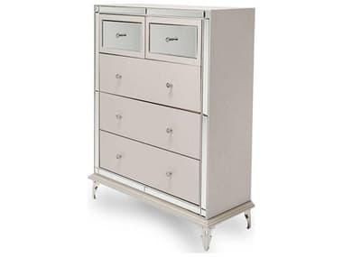 Michael Amini Hollywood Loft 40" Wide 5-Drawers Frost White Accent Chest AIC9001670104