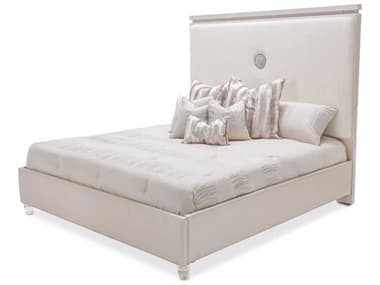 Michael Amini Glimmering Heights Cloud White Upholstered California King Panel Bed AIC9011000CK111