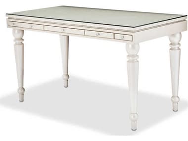 Michael Amini Glimmering Heights 54" Ivory White Writing Desk AIC9011277217111