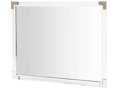 Michael Amini State St 55" Rectangular Glossy White Wall Mirror AIC9016260116