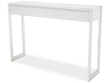 Michael Amini State St 54" Rectangular Wood Glossy White Console Table AIC9016323116