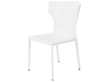 Michael Amini Halo Leather White Upholstered Side Dining Chair AIC9018003A116
