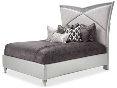 Michael Amini Melrose Plaza Dove Grey Upholstered California King Panel Bed AIC9019000CK118