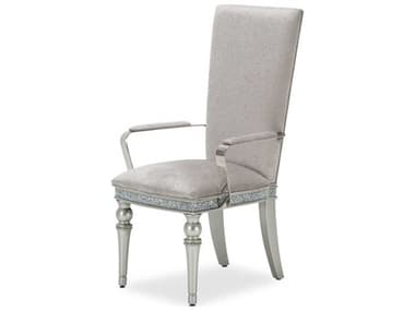 Michael Amini Melrose Plaza Gray Velvet Upholstered Arm Dining Chair AIC9019004R118