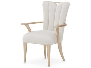 Michael Amini La Rachelle White Fabric Upholstered Arm Dining Chair AIC9034004136
