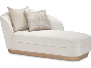 Michael Amini La Rachelle 33" Icicle White Fabric Upholstered Chaise AIC9034842ICICL136