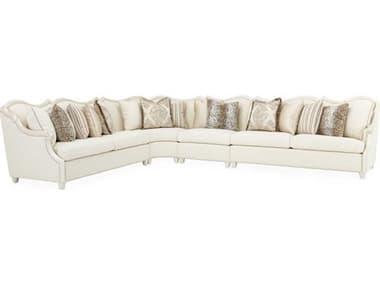 Michael Amini Chamberi 244" Wide White Fabric Upholstered Sectional Sofa AIC9059800FRVLA4SE113