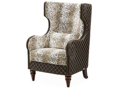 Michael Amini Chamberi 31" Black Fabric Accent Chair AIC9059836LYNX413
