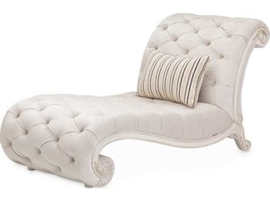 Michael Amini Chamberi 36" Ivory White Velvet Upholstered Chaise AIC9059841IVORY113