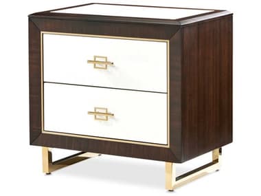 Michael Amini Belmont Place 28" Wide 2-Drawers Brown Poplar Wood Nightstand AIC9085040409