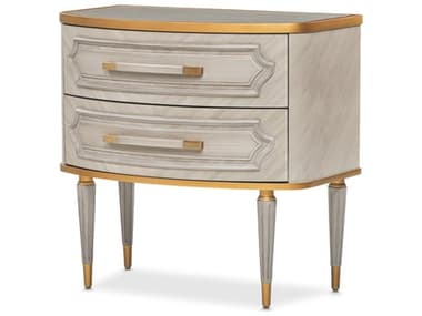 Michael Amini St. Charles 2-Drawers Gray Poplar Wood Nightstand AIC9088042803