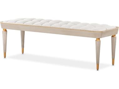 Michael Amini St. Charles Gray Upholstered Accent Bench AIC9088904803