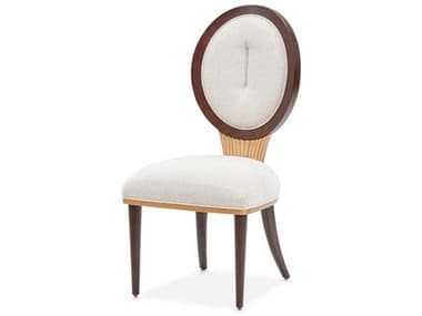 Michael Amini Camellia Field Pecan Rubberwood White Upholstered Armless Dining Chair AIC9090003400