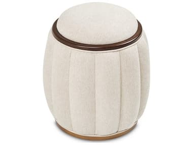 Michael Amini Camellia Field Pecan Warm White Upholstered Accent Stool AIC9090804400