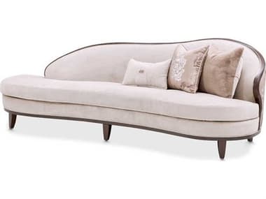 Michael Amini Camellia Field Pecan Warm White Velvet Upholstered Sofa AIC9090816LINEN400