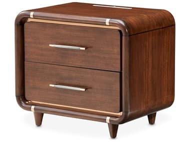 Michael Amini Mason Park 2-Drawers Brown Poplar Wood Nightstand AIC9094040406