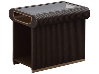 Michael Amini West Kensington Rectangular Glass Espresso End Table AIC9096202417