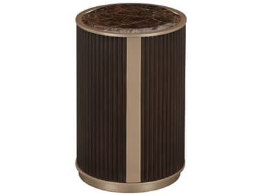 Michael Amini West Kensington Round Marble Espresso End Table AIC9096222417