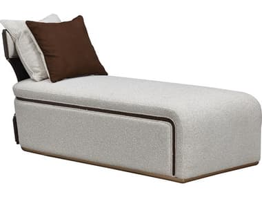 Michael Amini West Kensington Buff Espresso Gray Upholstered Chaise AIC9096841BUFF417
