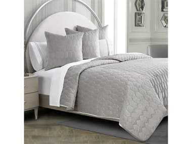 Michael Amini Bedding Affluent 4-Piece King Quilt Set - Dove AICBCSKQT4AFLUNTDOV