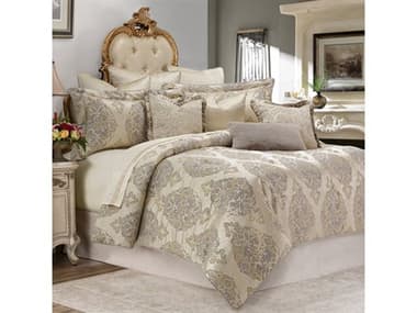 Michael Amini Bedding Bennett 9-Piece Queen Comforter Set - Champagne AICBCSQS09BENNETCMP