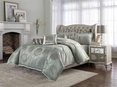 Michael Amini Bedding Regent 9-Piece Queen Comforter Set - Ice Blue AICBCSQS09RGENTICE