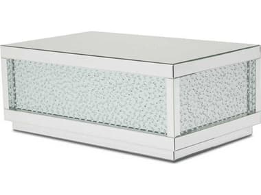 Michael Amini Montreal 48&quot; Rectangular Silver Mirrored Cocktail Table AICFSMNTRL201H
