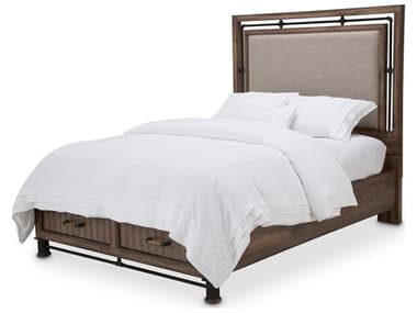 Michael Amini Crossings Brown Acacia Wood King Panel Bed AICKICRSG00EKDW217