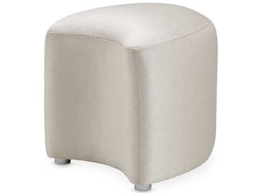 Michael Amini Eclipse 18" Ivory White Fabric Upholstered Accent Stool AICKIECLP804000