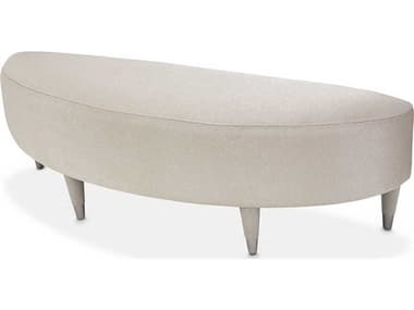Michael Amini Eclipse 55" Ivory White Fabric Upholstered Accent Bench AICKIECLP904135